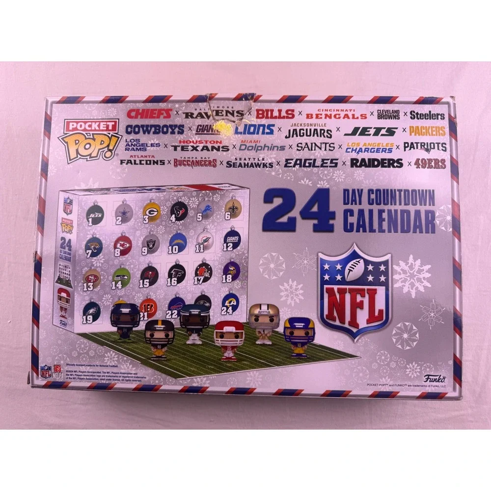 Funko Pocket Pop! NFL 24 Day Countdown Calendar Multicolor NEW - Open Box